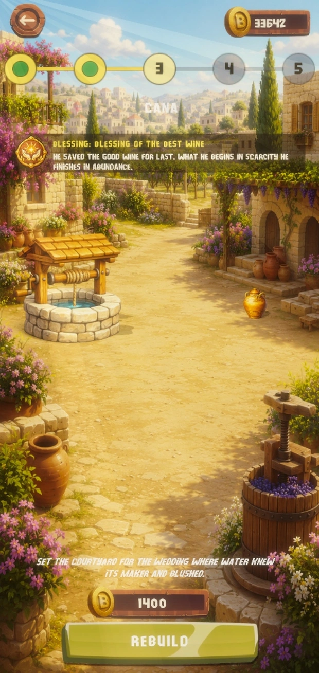Cana courtyard at stage 2 before raising the stone well