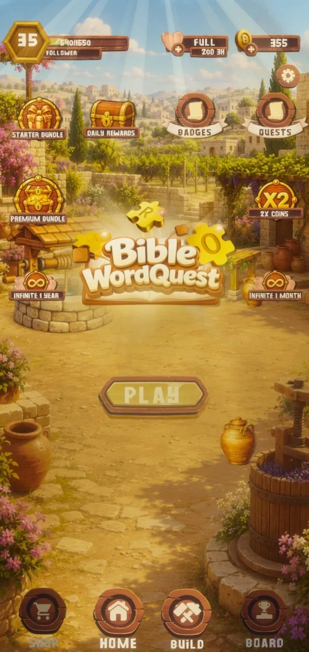 Bible WordQuest Home Screen